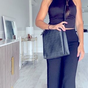 Fendi Black Zucca Coated
Canvas Messenger Bag